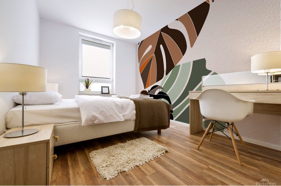 monstera leaves plants simple minimalist backgrou 1708619751.6874 Mural print