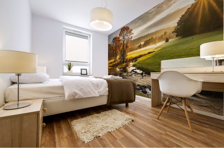 Fall sunrise Mural print