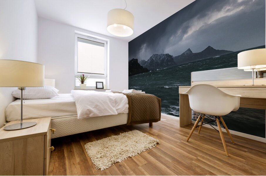 Lofoten Gale Wind sand Rocky Coastline Mural print