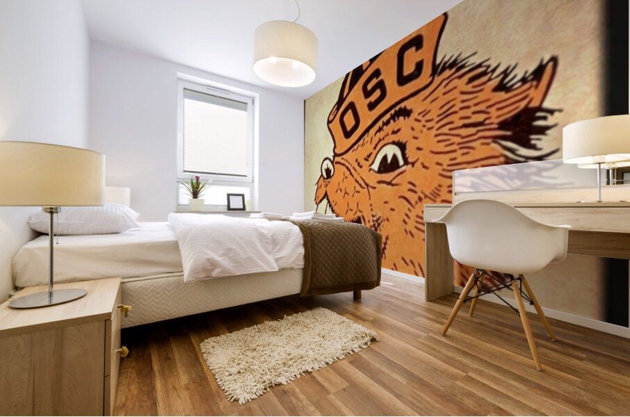 1950s oregon state college beaver viewfinder Mural print