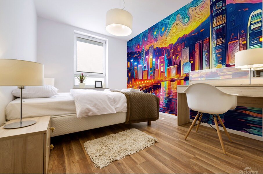 Hong Kong Harbor Mural print