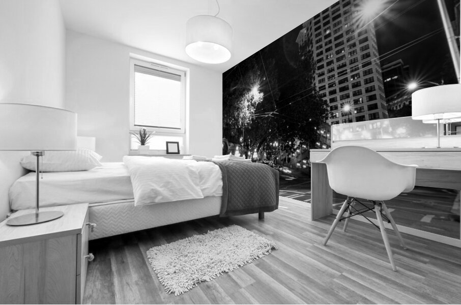 smith tower pioneer square at night  panoramic 27 Mural print