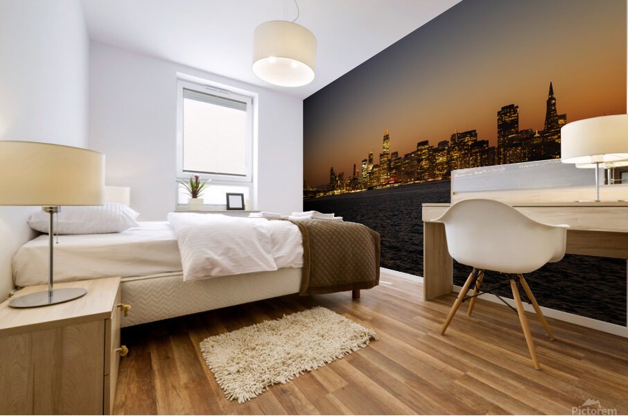 San Francisco Skyline Sunset Mural print