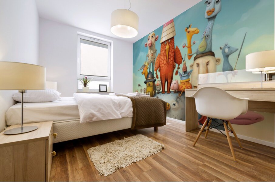 QAN 1036 – Whacky Animal Family Mural print