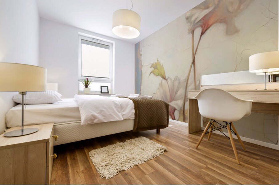 QFB 1063 – Delicate Wallflower Fresco Floral.jp Mural print