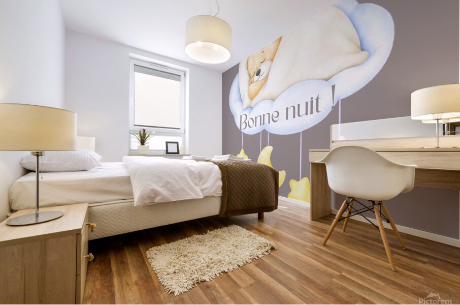 Good night baby bear  1 Mural print