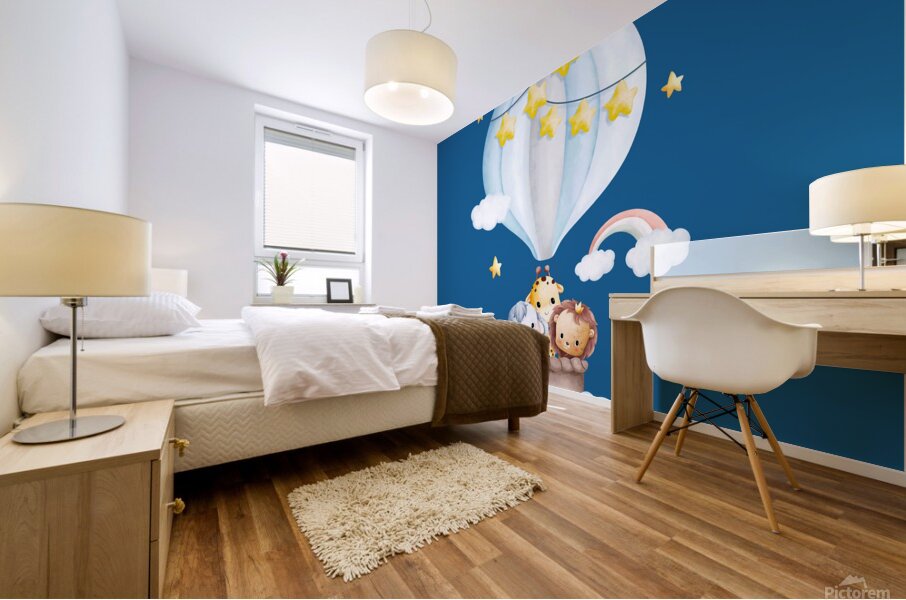 Baby animal In the sky 3 1 Mural print