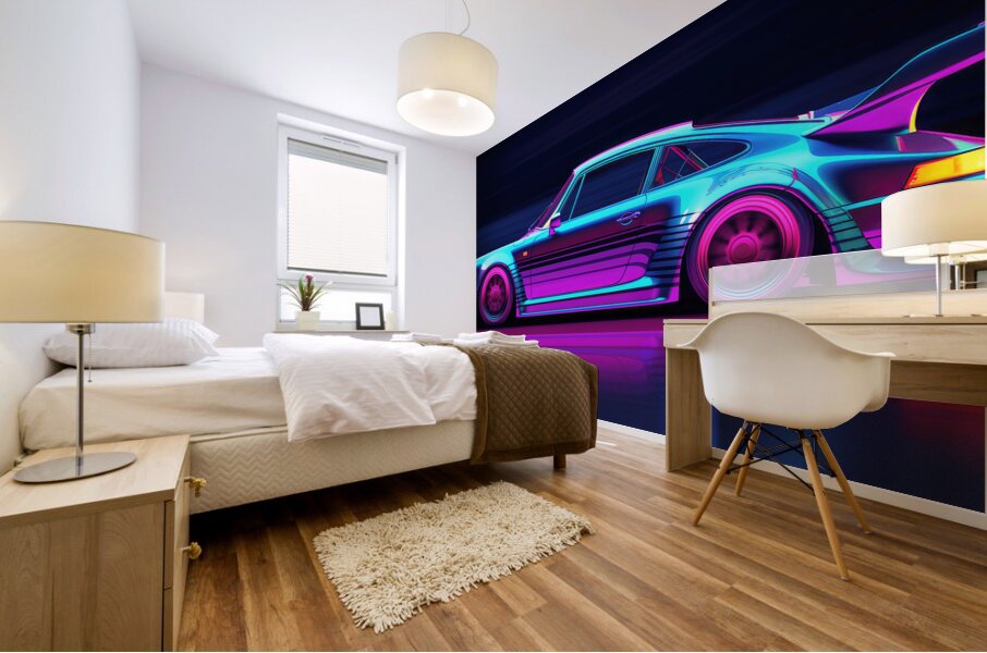 QPOP 0010B – Vapor Wave w background Mural print