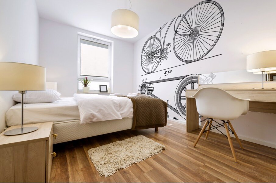 QVT 1050 – Vintage Patent Illustrations Bicycle Mural print