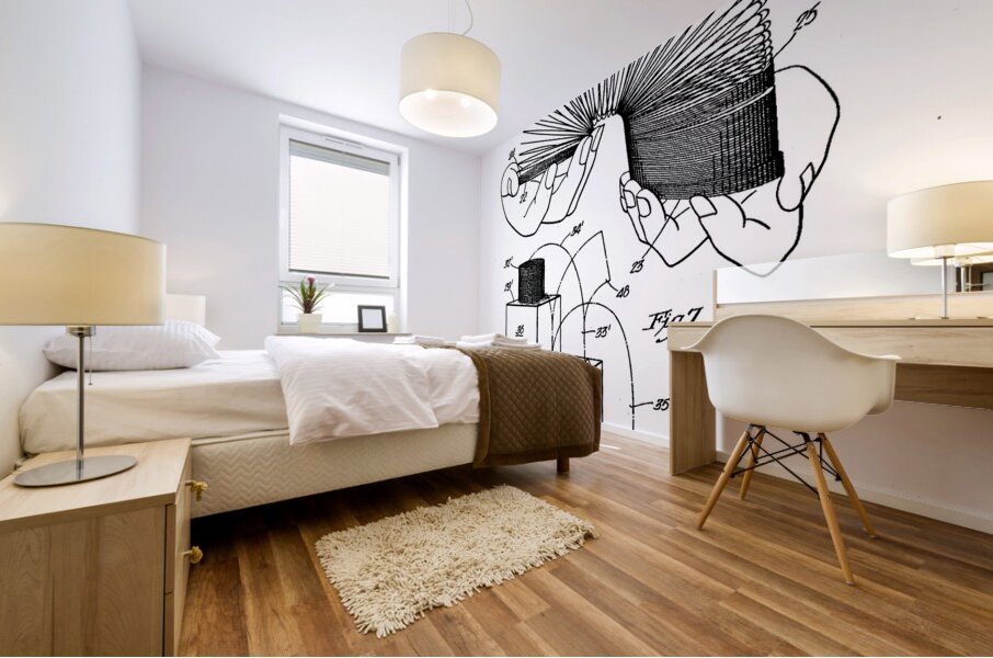 QVT 1061 – Vintage Patent Illustrations Slinky. Mural print