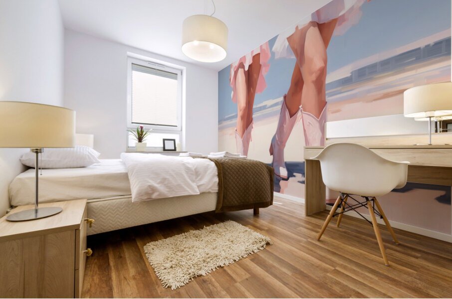 QWA 2075 – Coastal Cowgirls in Pink Mural print