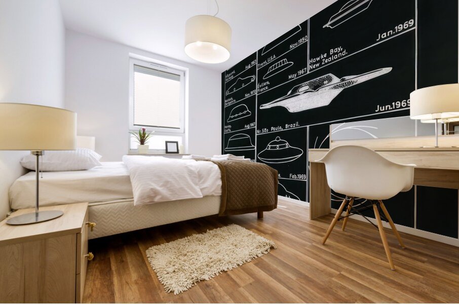 QVT 1070 – UFO Sightings Chart Unidentified Fly Mural print