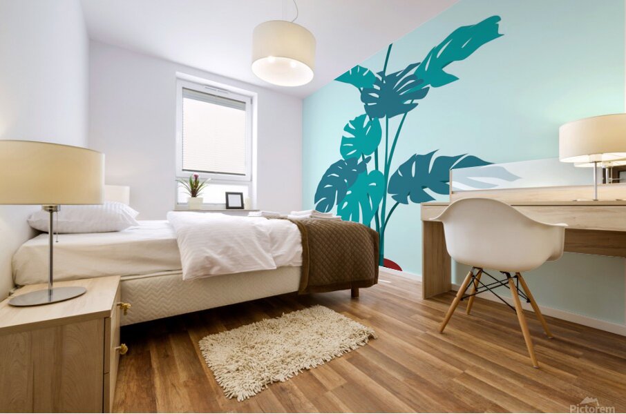 plant foliage monstera leaves nature houseplant c Mural print