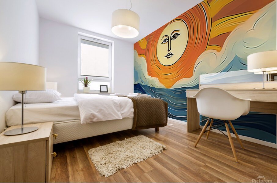 sea background water ocean design landscape blue Mural print