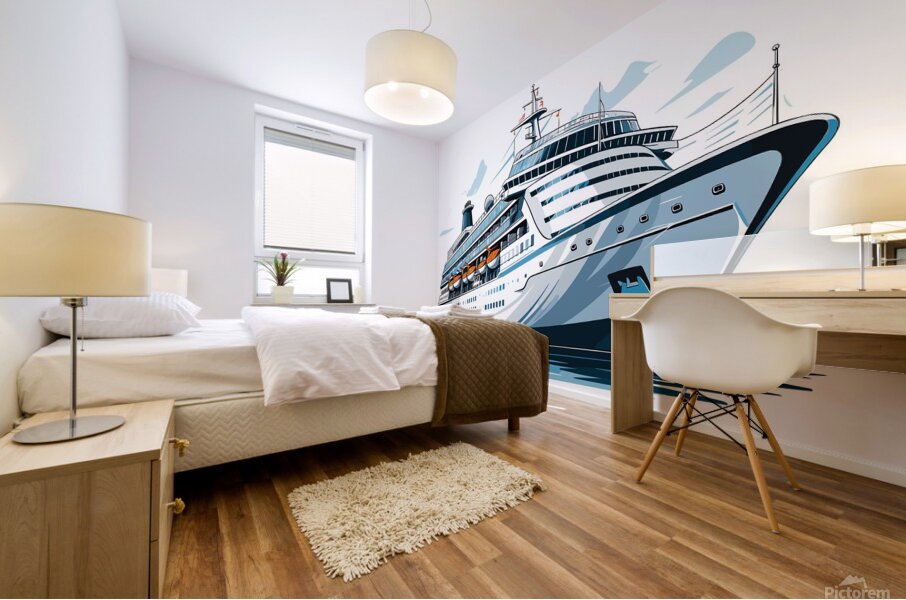 cruise ship travel vacation cruising sea water ve Mural print