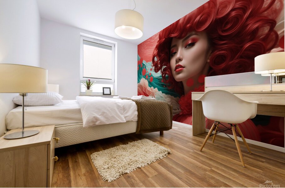 minimalism close up portrait pinup woman Mural print