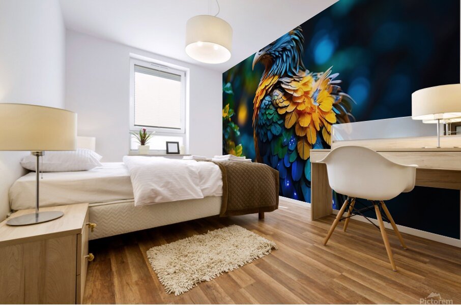 A colorful phoenix bird Mural print