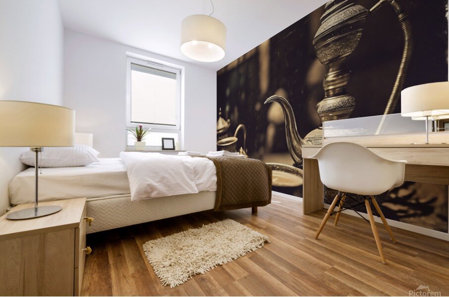 919881 hot coffee drink in old fashion glass ware Mural print