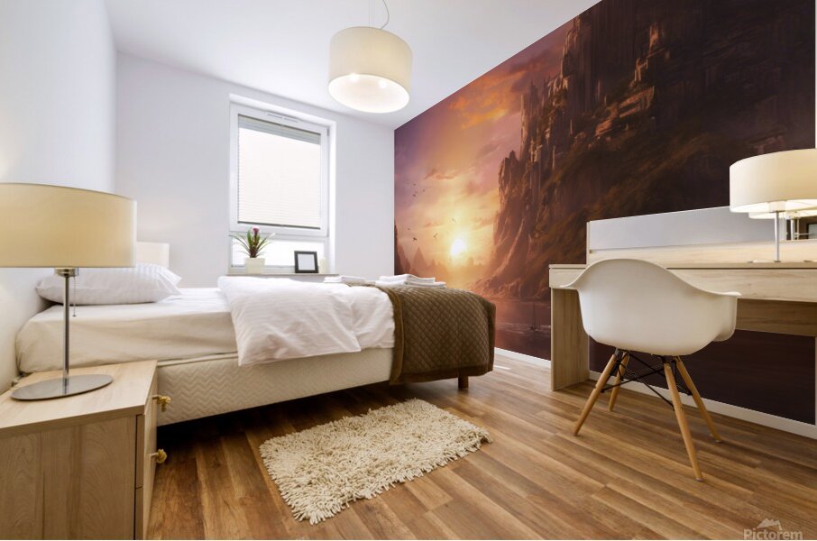 Unleash your creativity and explore the world of sunset paint art Mural print