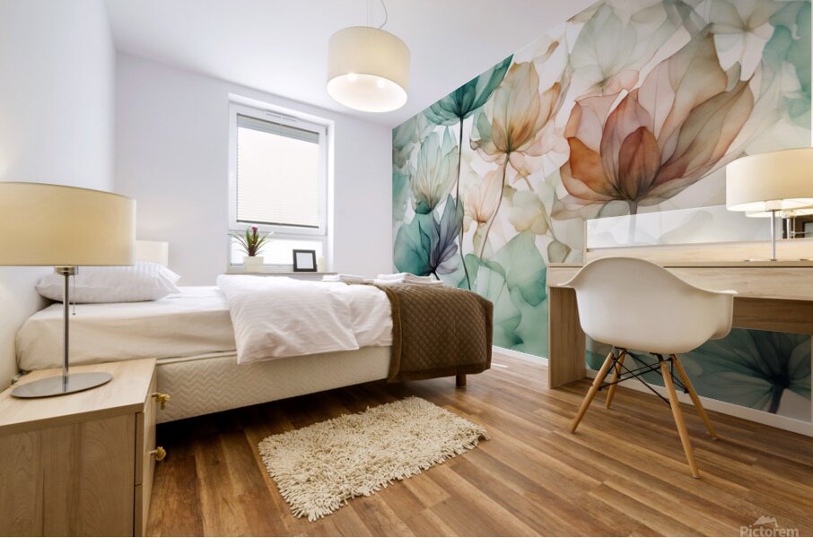  A stunning watercolor illustration featurin Mural print