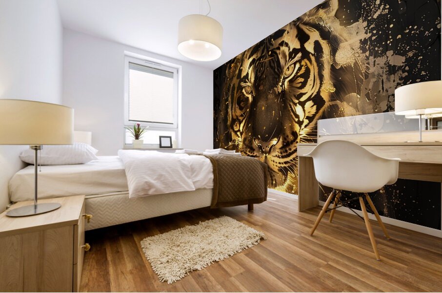 Tiger  Golden Glow 1 Mural print