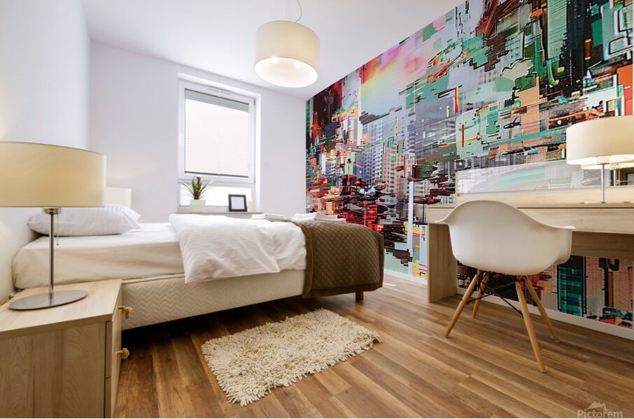 digital computer technology office information mo Mural print