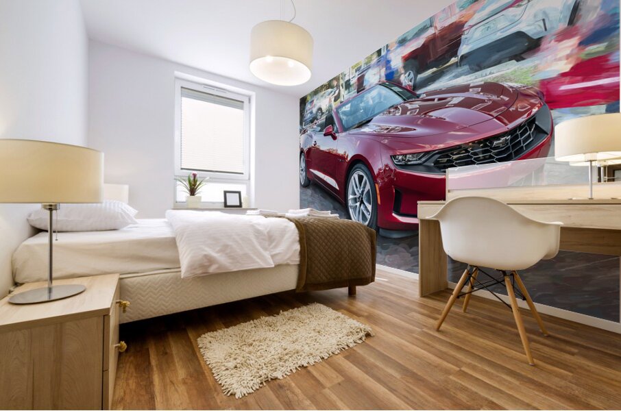 2023 Red Chevrolet Camaro Convertible X 2 Mural print