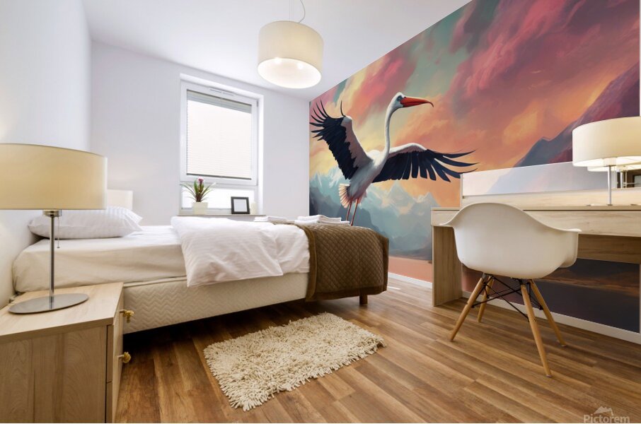 Stork Mural print