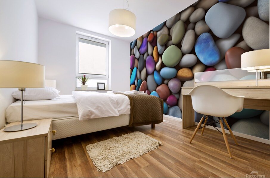 colorful stones background colored beach  Mural print