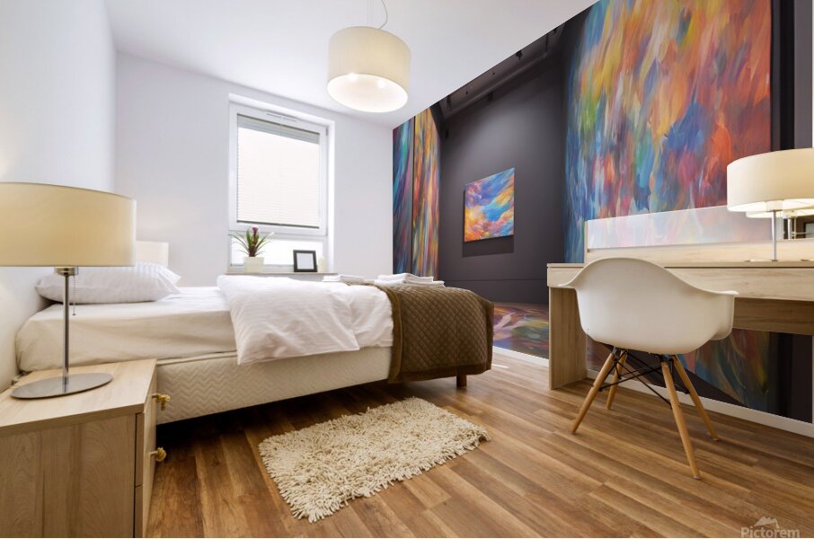 between traditional painting and interactive inst Mural print