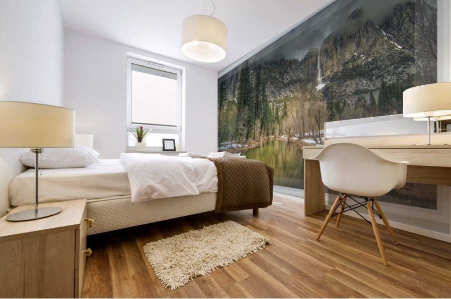 Bordered Yosemite Tunnel View Mural print