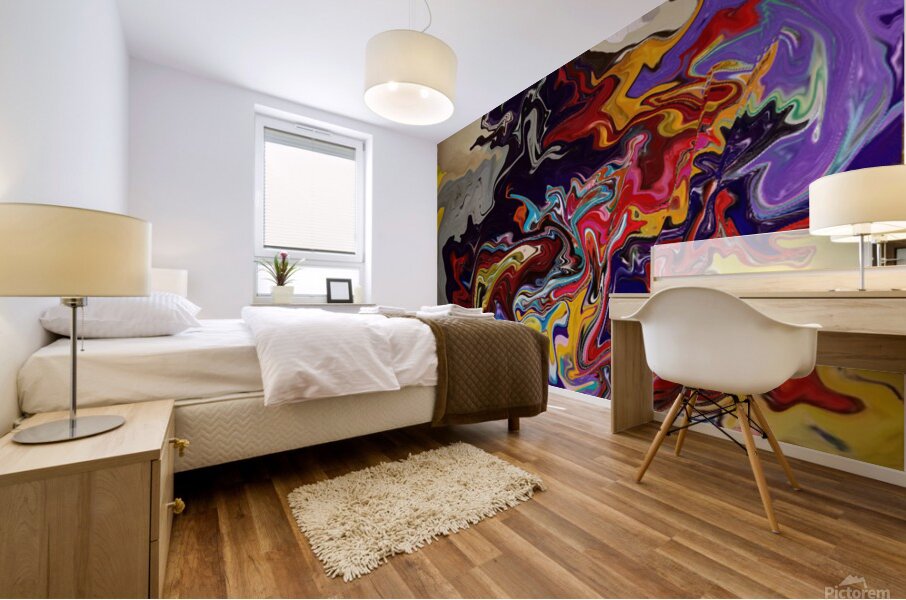 Abstract Painting 9 by Binod Dawadi Mural print