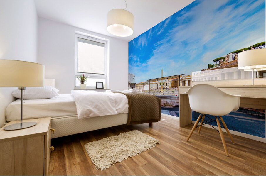 Plaza at Vatican Ready for Crowds Mural print