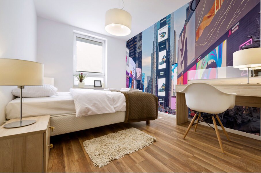 Walking Through Times Square at Dusk Mural print