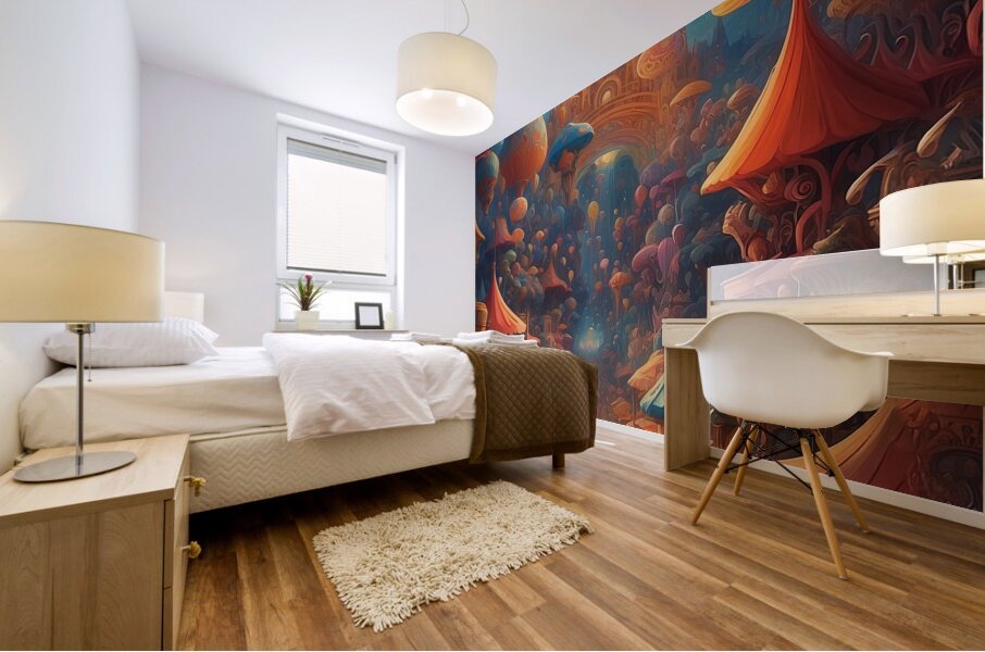 A city of the future Mural print