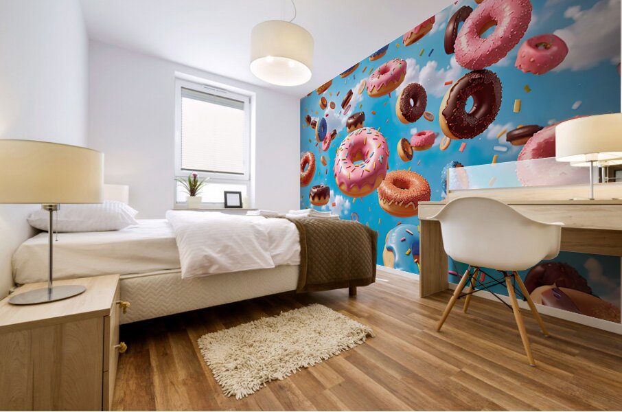 shower of donuts Mural print