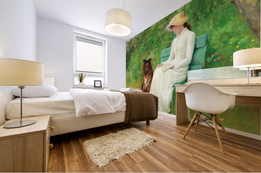 a quiet moment edwin harris late 1800s art Mural print