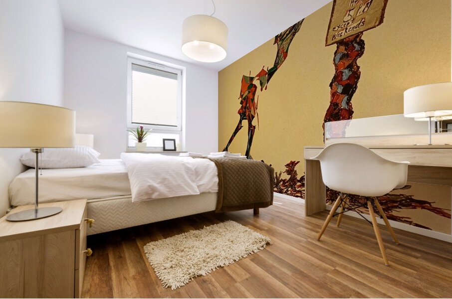 20221127 181637 creature reading sign Mural print