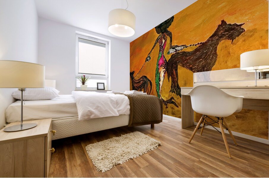 20240310 074137 creature dog walking Mural print