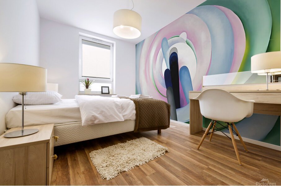  Georgia OKeeffe - Grey Blue and Black Pink Circle Mural print