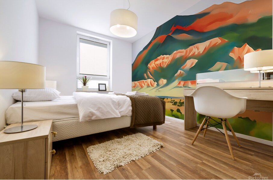 Georgia OKeeffe - Red and Yellow Cliffs Mural print