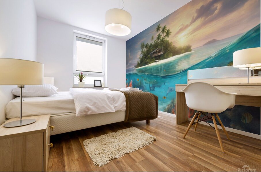 jewel of Tranquility: Discovering the Beauty of Nature in the Maldives Mural print