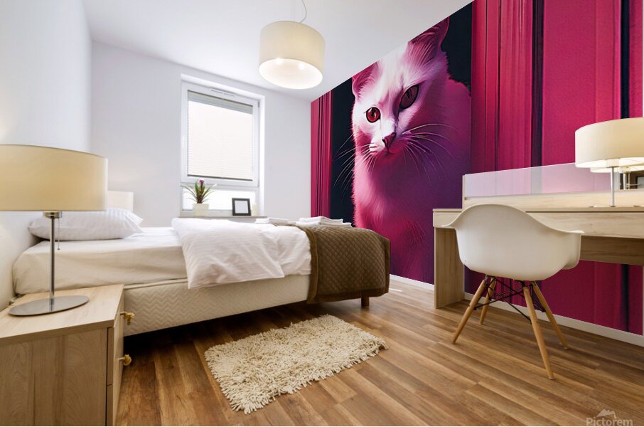 cat in door Mural print