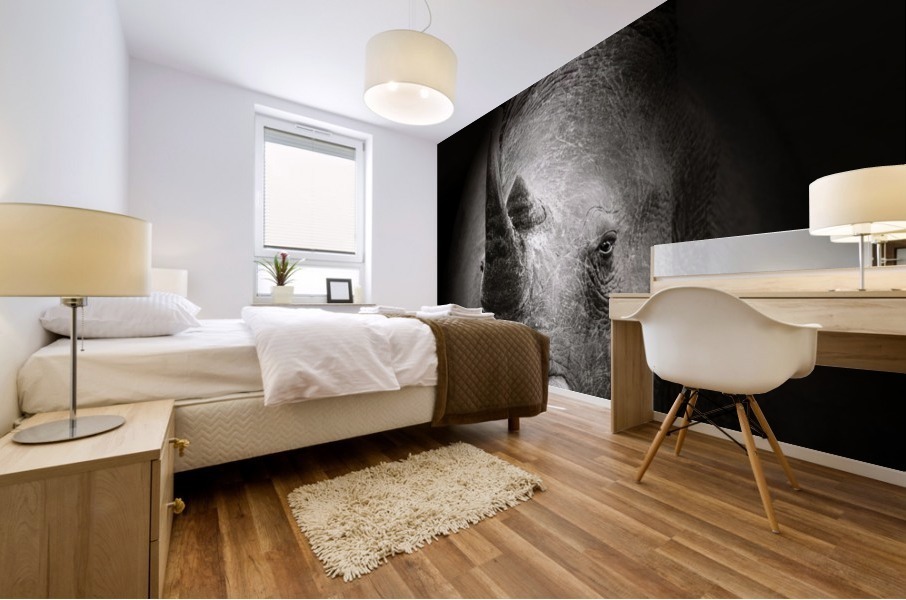 Rhinoceros portrait Mural print