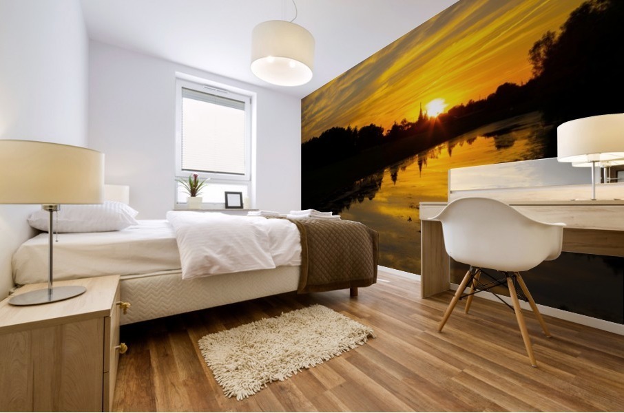 SUNSET BY THE WATER Mural print