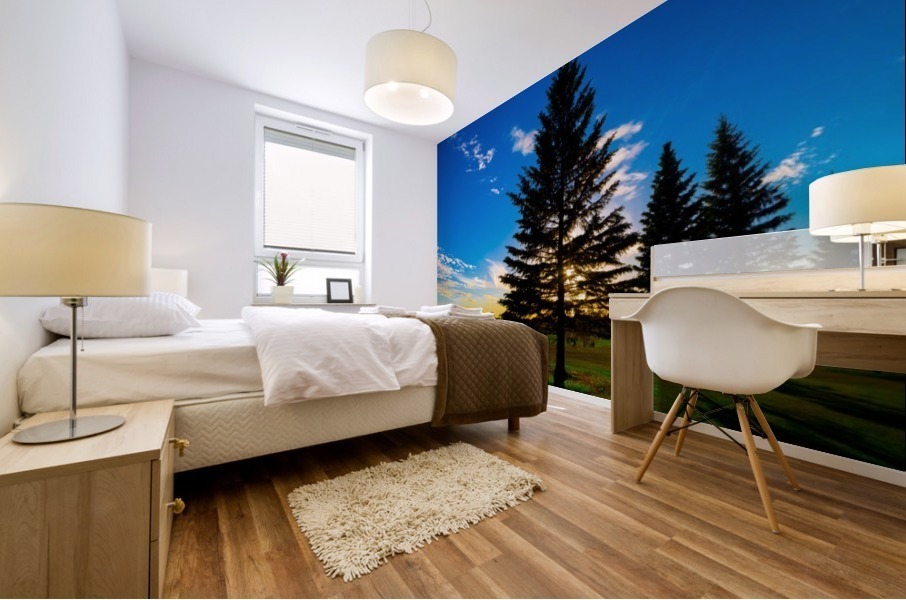 TREE AT SUNSET Mural print