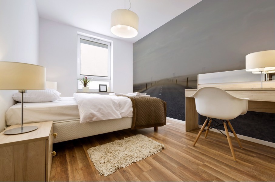 On the road in Iceland Mural print