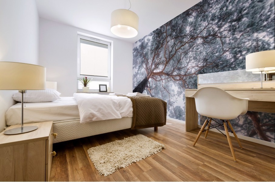 Winter tree lines Mural print