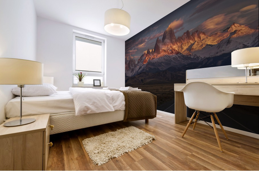 Burning peak Mural print