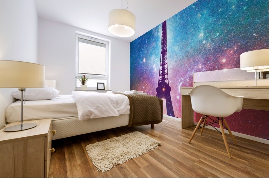Eiffel Tower - Milky Way Collage Mural print